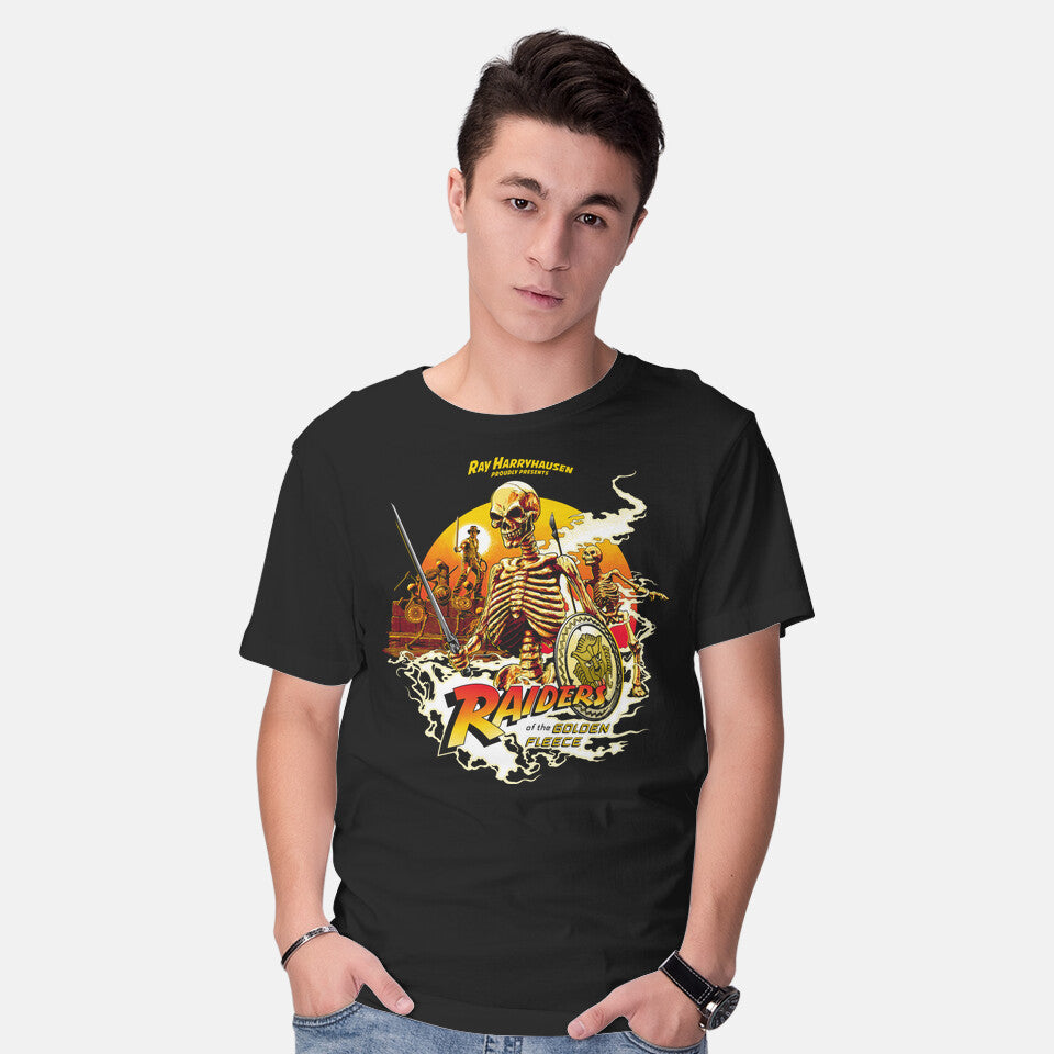Model wearing black HarrisonHausen – Movie Graphic T-Shirt