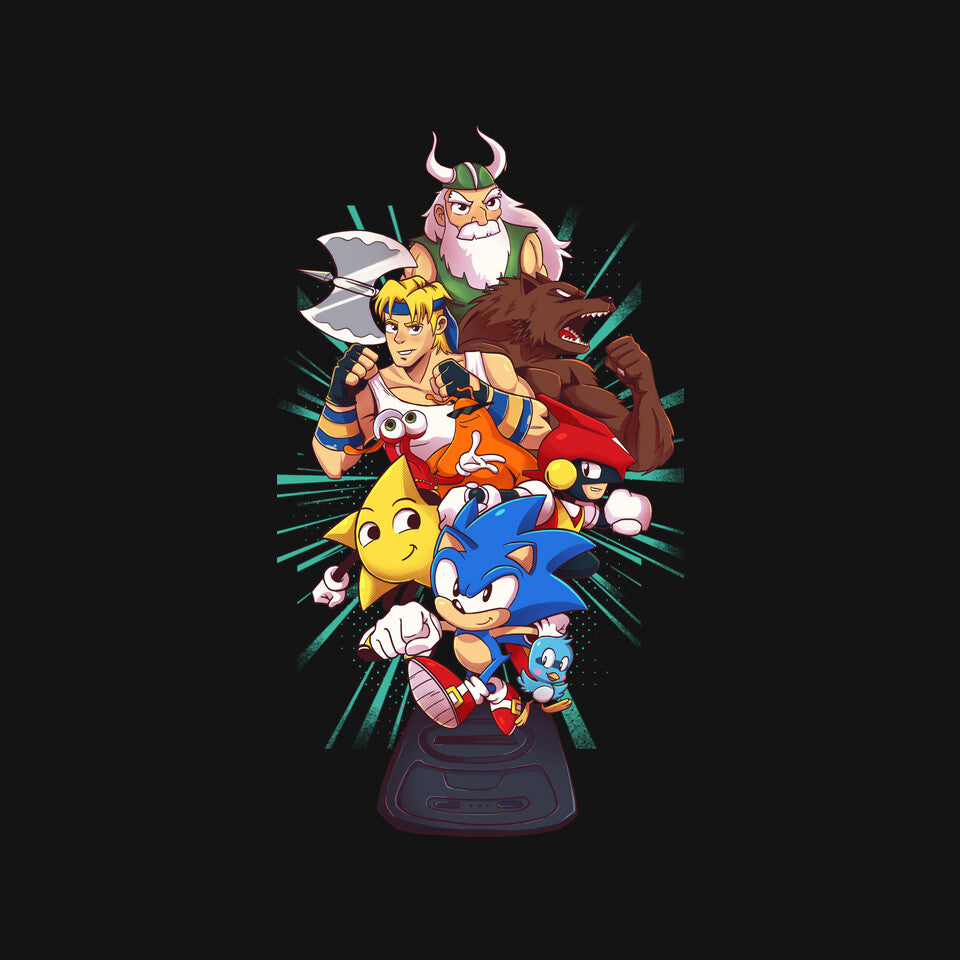 Megadrive – Gaming Graphic T-Shirt design artwork for black graphic T-shirt