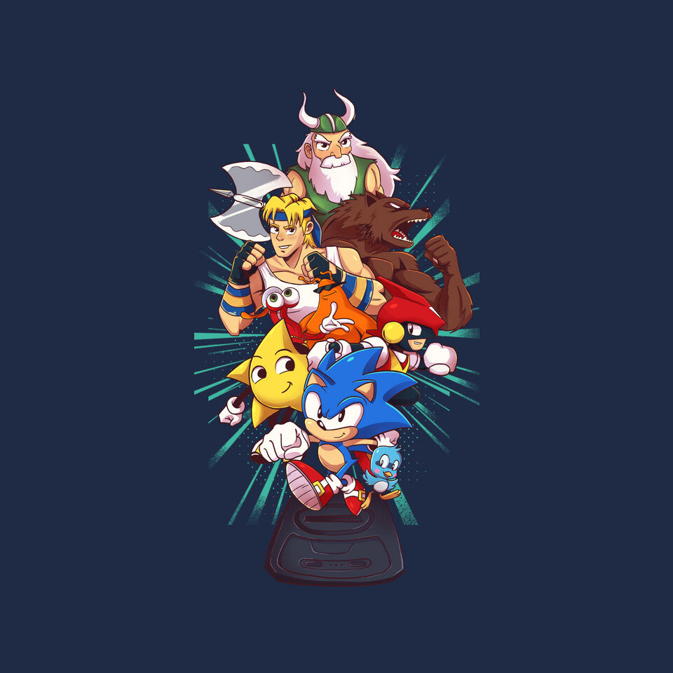 Megadrive – Gaming Graphic T-Shirt design artwork for navy graphic T-shirt