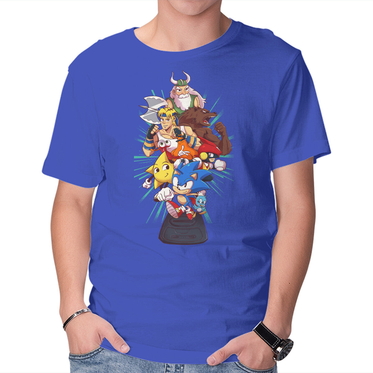 Megadrive – Gaming Graphic T-Shirt in royal blue, product display