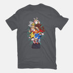 Megadrive – Gaming Graphic T-Shirt in charcoal, flat-lay product view