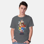Model wearing charcoal Megadrive – Gaming Graphic T-Shirt