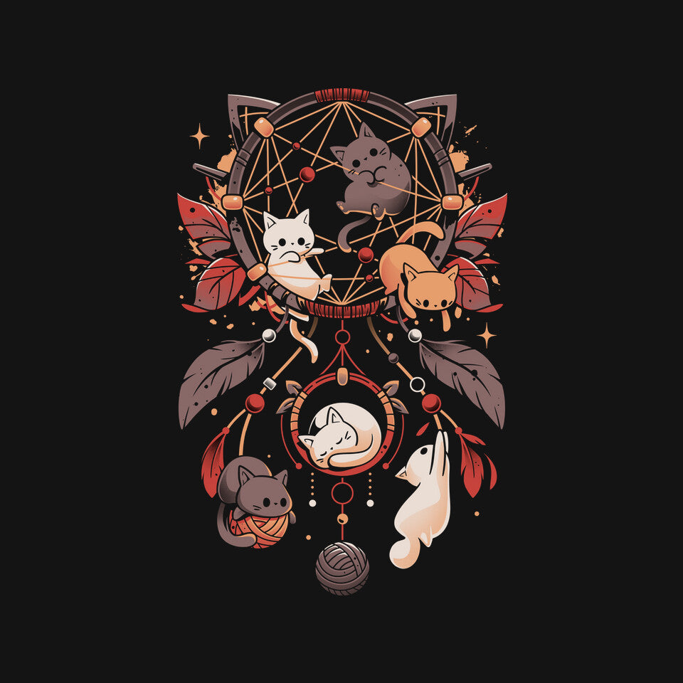 Cat Catcher – Cat Graphic T-Shirt design artwork for black graphic T-shirt