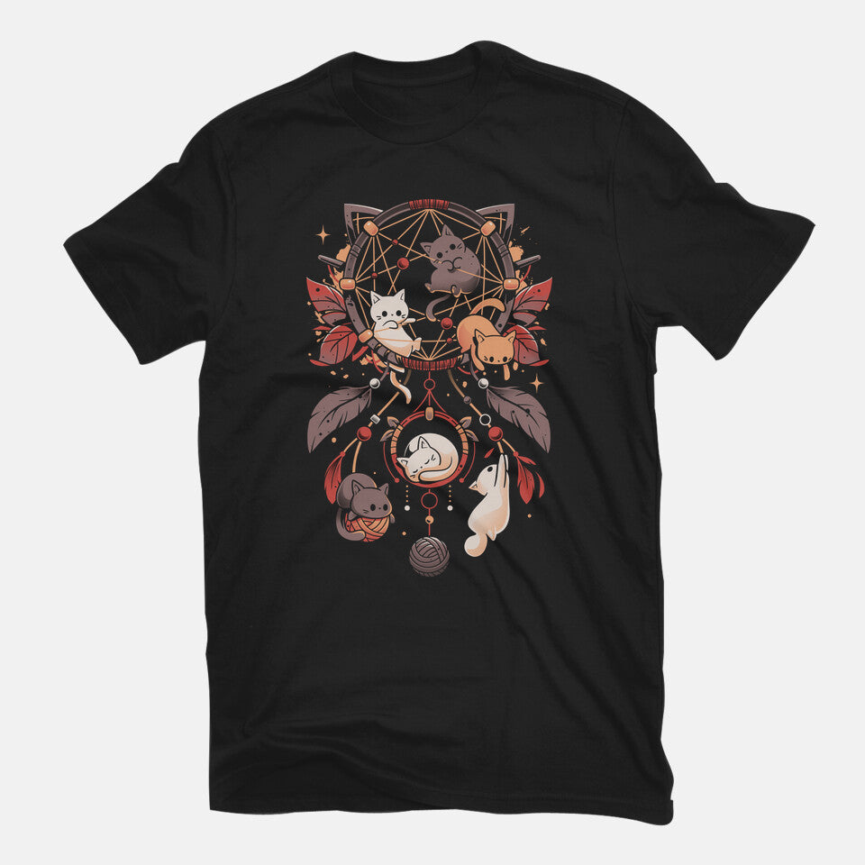 Cat Catcher – Cat Graphic T-Shirt in black, flat-lay product view