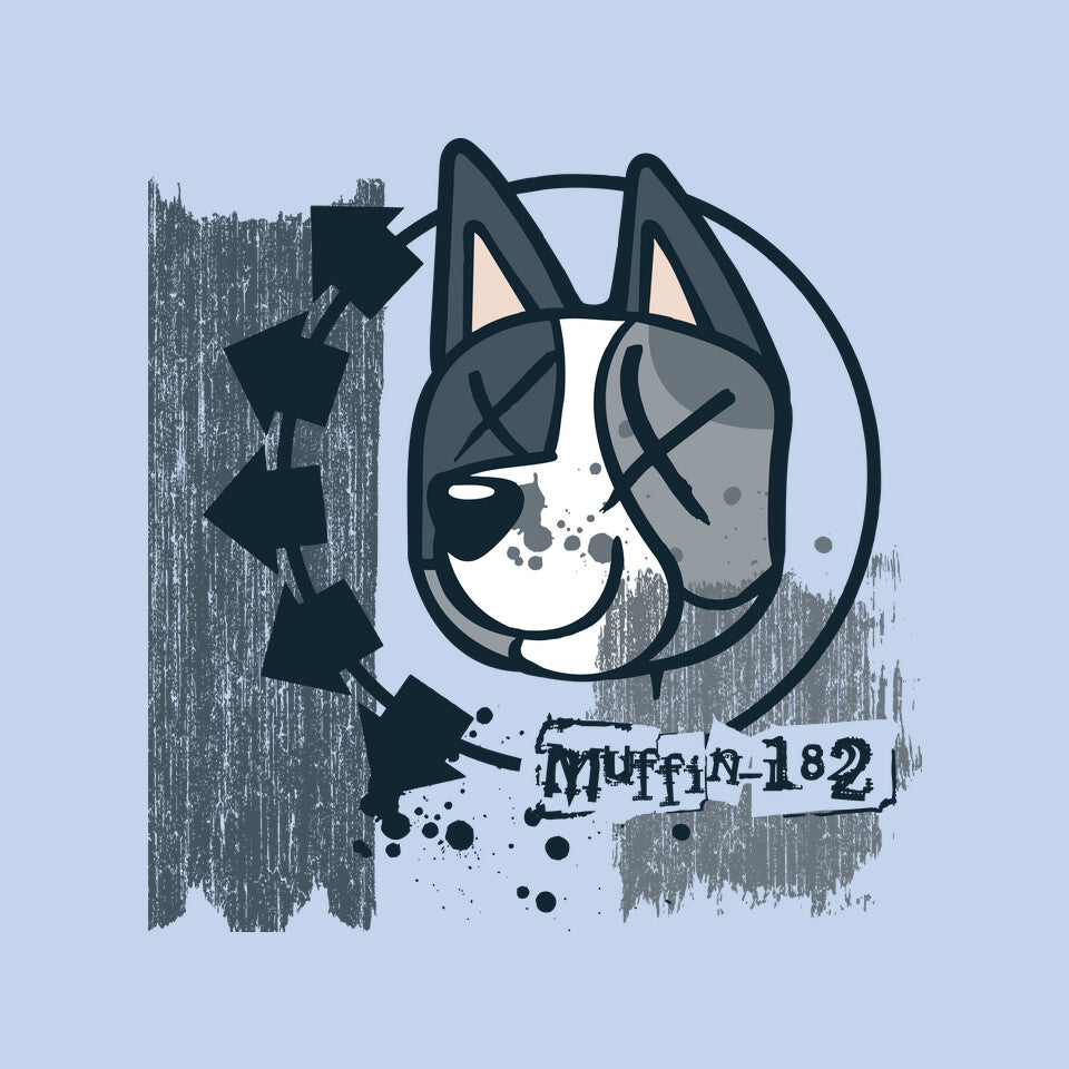 Muffin-182 – Dog Graphic T-Shirt design artwork for blue graphic T-shirt