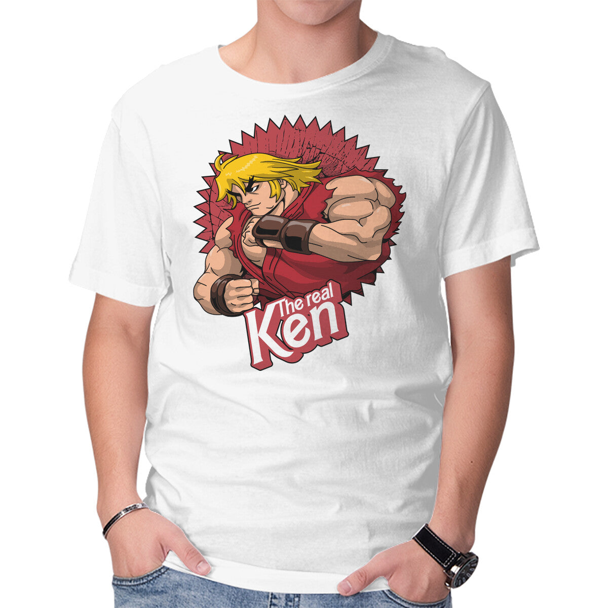 The Real Ken – Gaming Graphic T-Shirt in white, product display