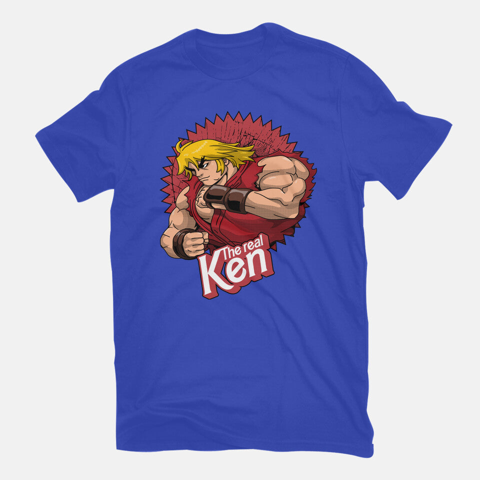 The Real Ken – Gaming Graphic T-Shirt in royal blue, flat-lay product view