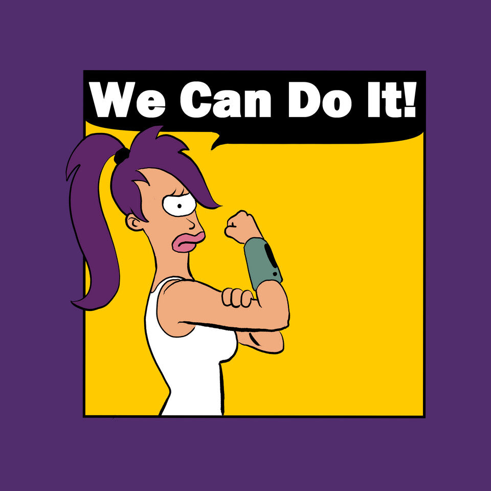 We Can Do It – Sci-Fi Graphic T-Shirt design artwork for purple graphic T-shirt