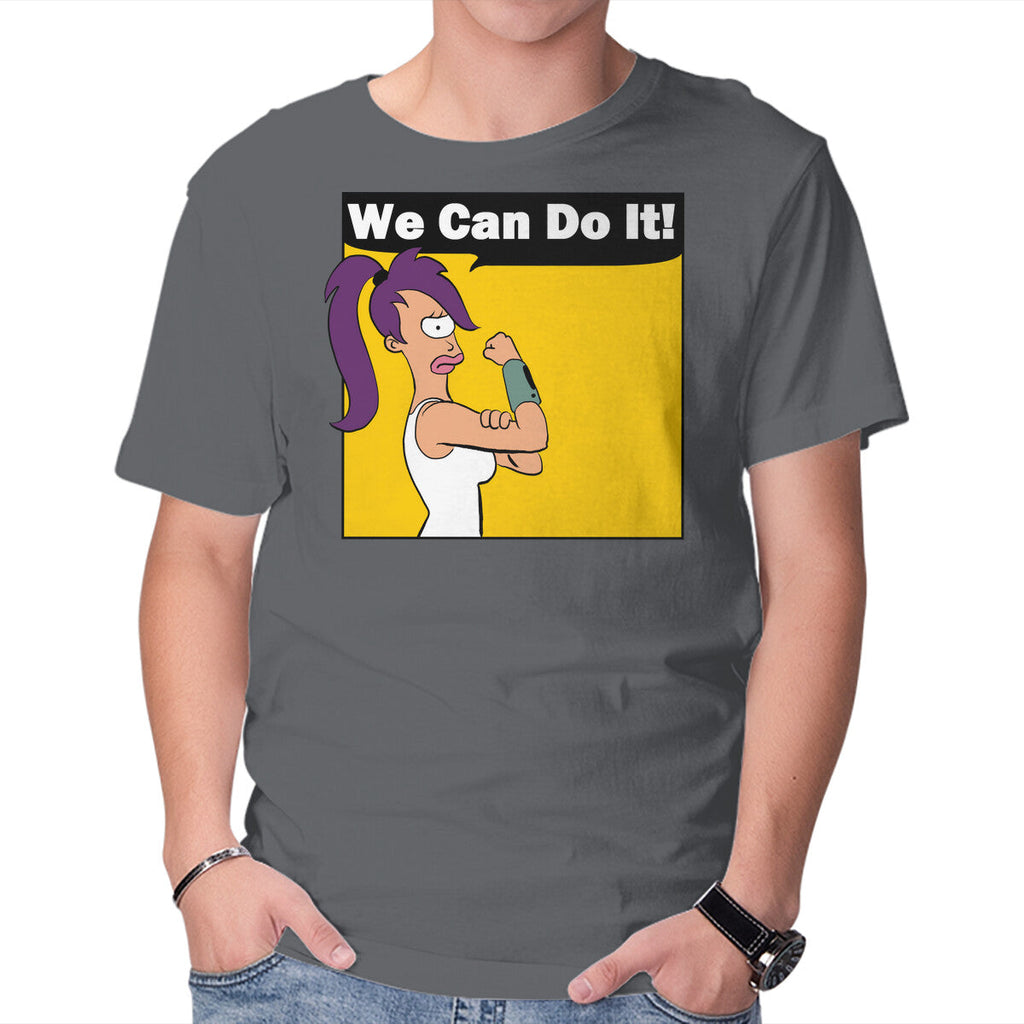 We Can Do It – Sci-Fi Graphic T-Shirt in charcoal, product display
