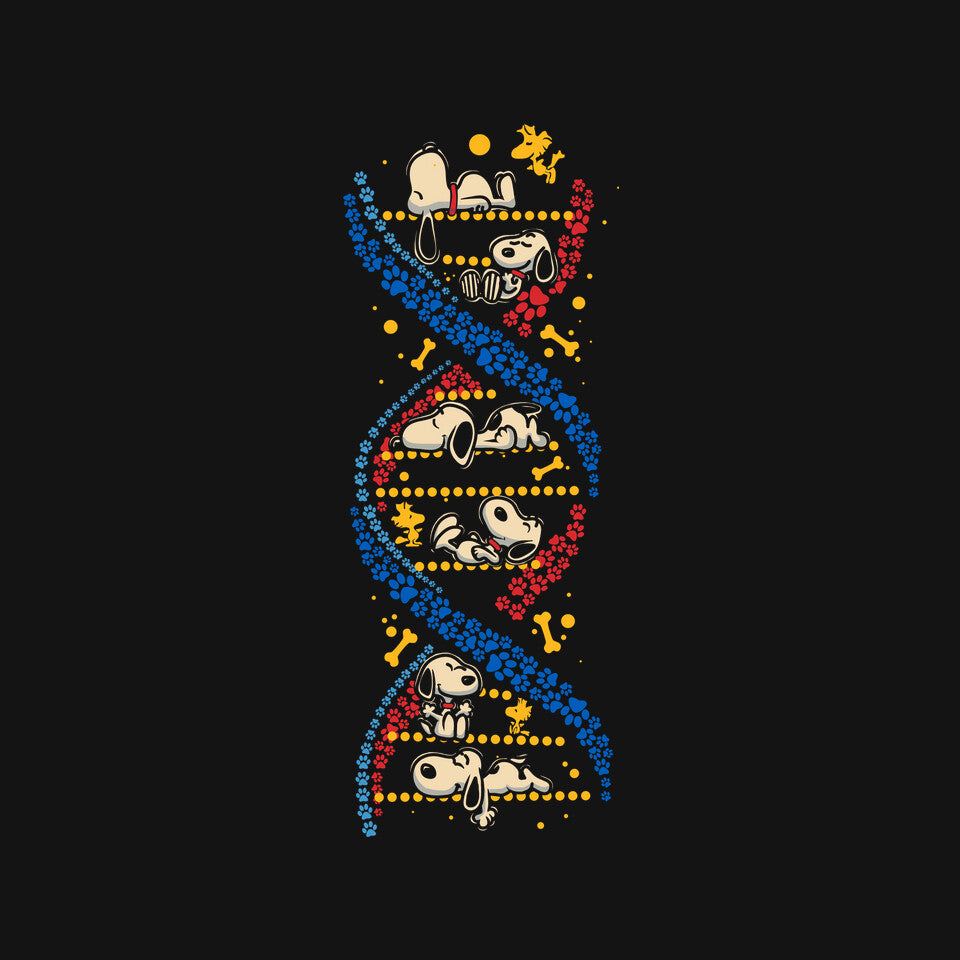 Beagles DNA – Dog Graphic T-Shirt design artwork for black graphic T-shirt