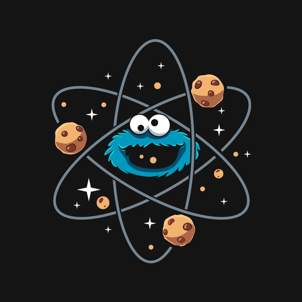 Cookie Atom – Funny Graphic T-Shirt design artwork for black graphic T-shirt