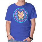 Obey Your Cat – Cat Graphic T-Shirt in royal blue, product display