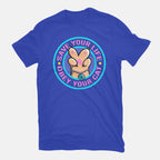 Obey Your Cat – Cat Graphic T-Shirt in royal blue, flat-lay product view