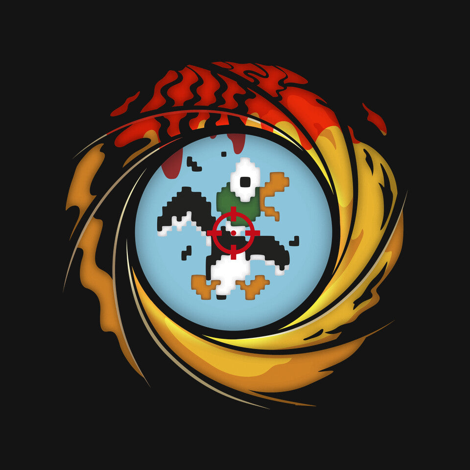 License To Hunt – Gaming Graphic T-Shirt design artwork for black graphic T-shirt