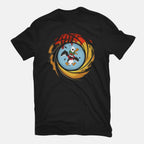 License To Hunt – Gaming Graphic T-Shirt in black, flat-lay product view