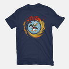 License To Hunt – Gaming Graphic T-Shirt in navy, flat-lay product view