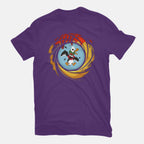 License To Hunt – Gaming Graphic T-Shirt in purple, flat-lay product view