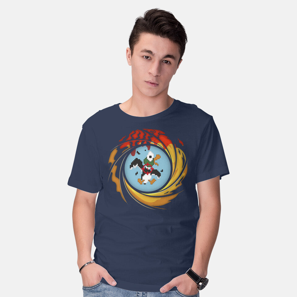 Model wearing navy License To Hunt – Gaming Graphic T-Shirt