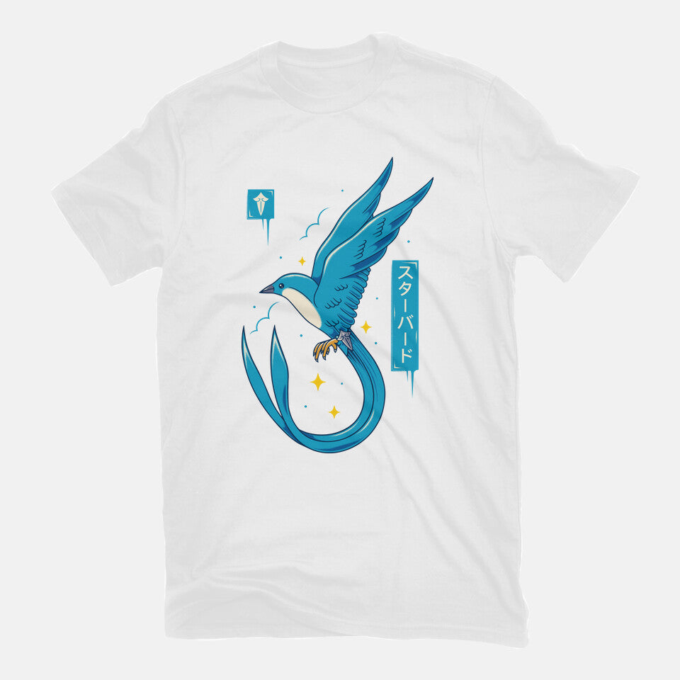 Starbird – Gaming Graphic T-Shirt in white, flat-lay product view