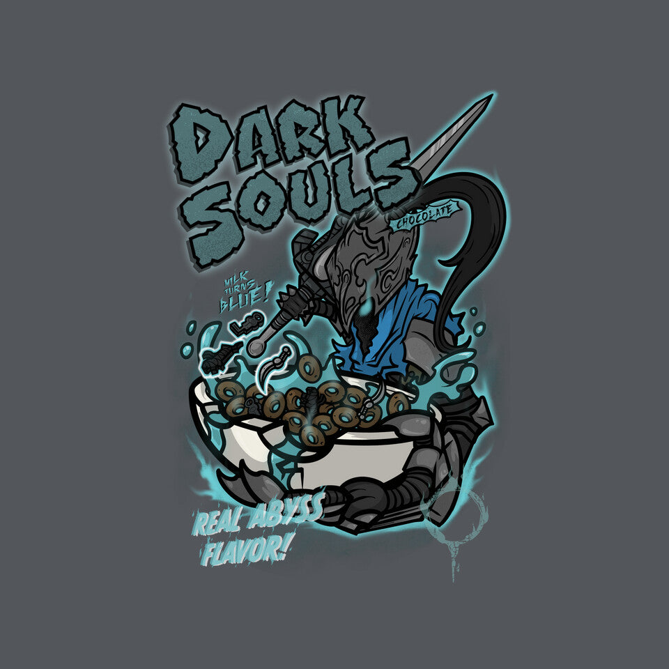 Dark Souls Chocolate – Gaming Graphic T-Shirt design artwork for charcoal graphic T-shirt