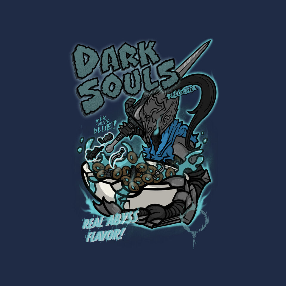 Dark Souls Chocolate – Gaming Graphic T-Shirt design artwork for navy graphic T-shirt