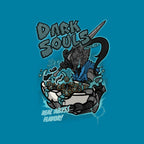 Dark Souls Chocolate – Gaming Graphic T-Shirt design artwork for turquoise graphic T-shirt
