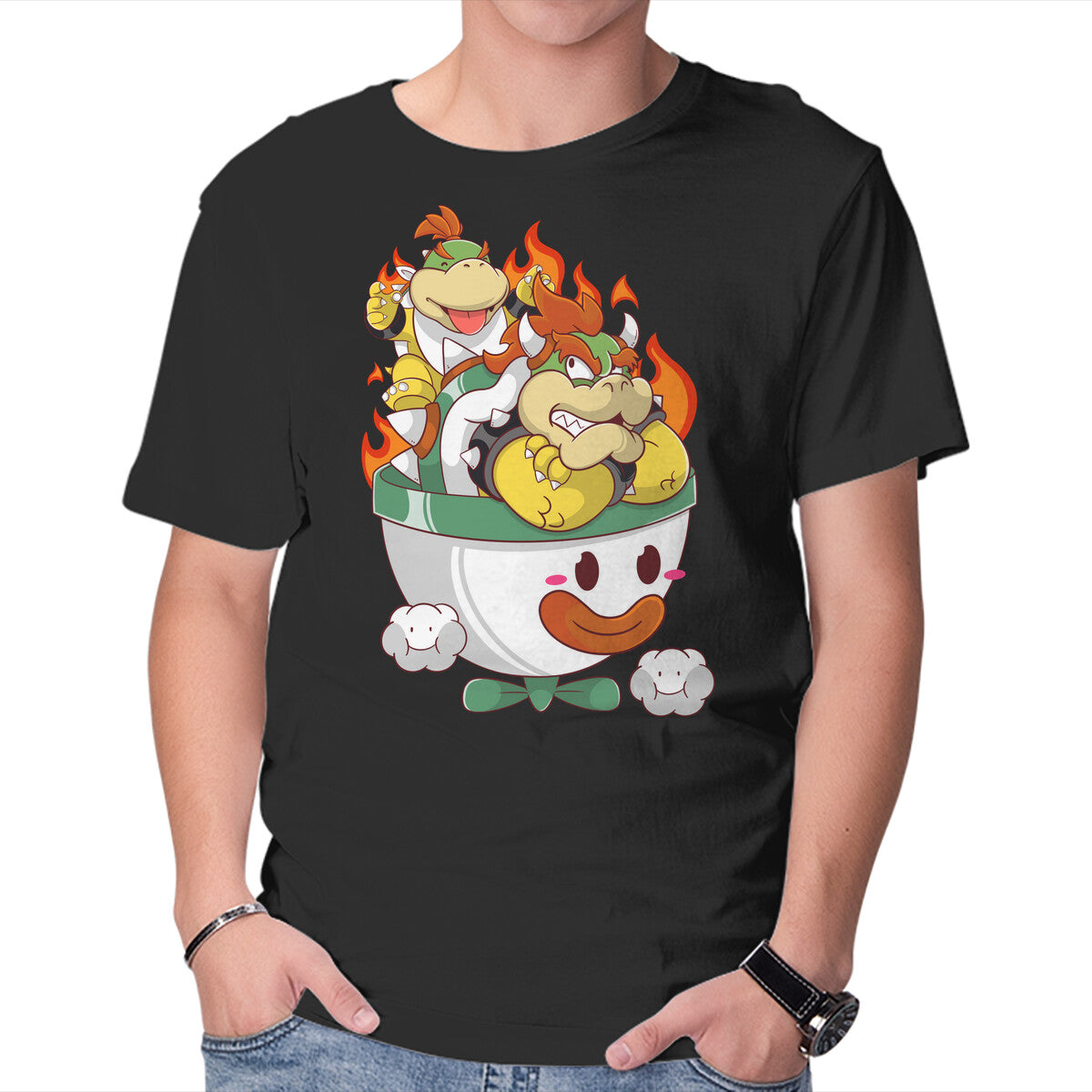 Father And Son – Gaming Graphic T-Shirt in black, product display