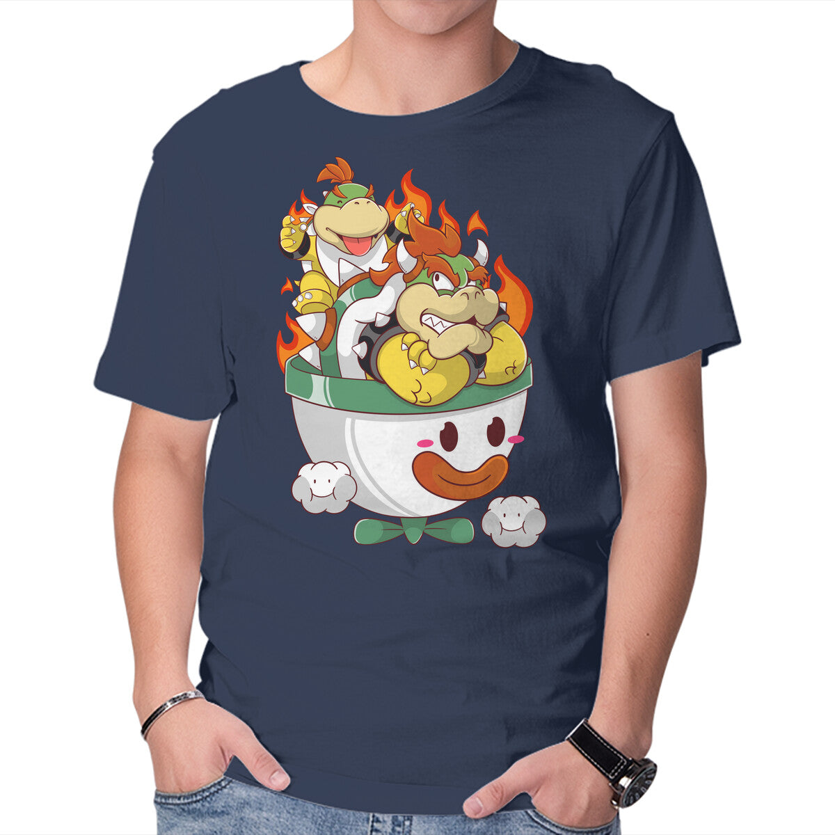 Father And Son – Gaming Graphic T-Shirt in navy, product display