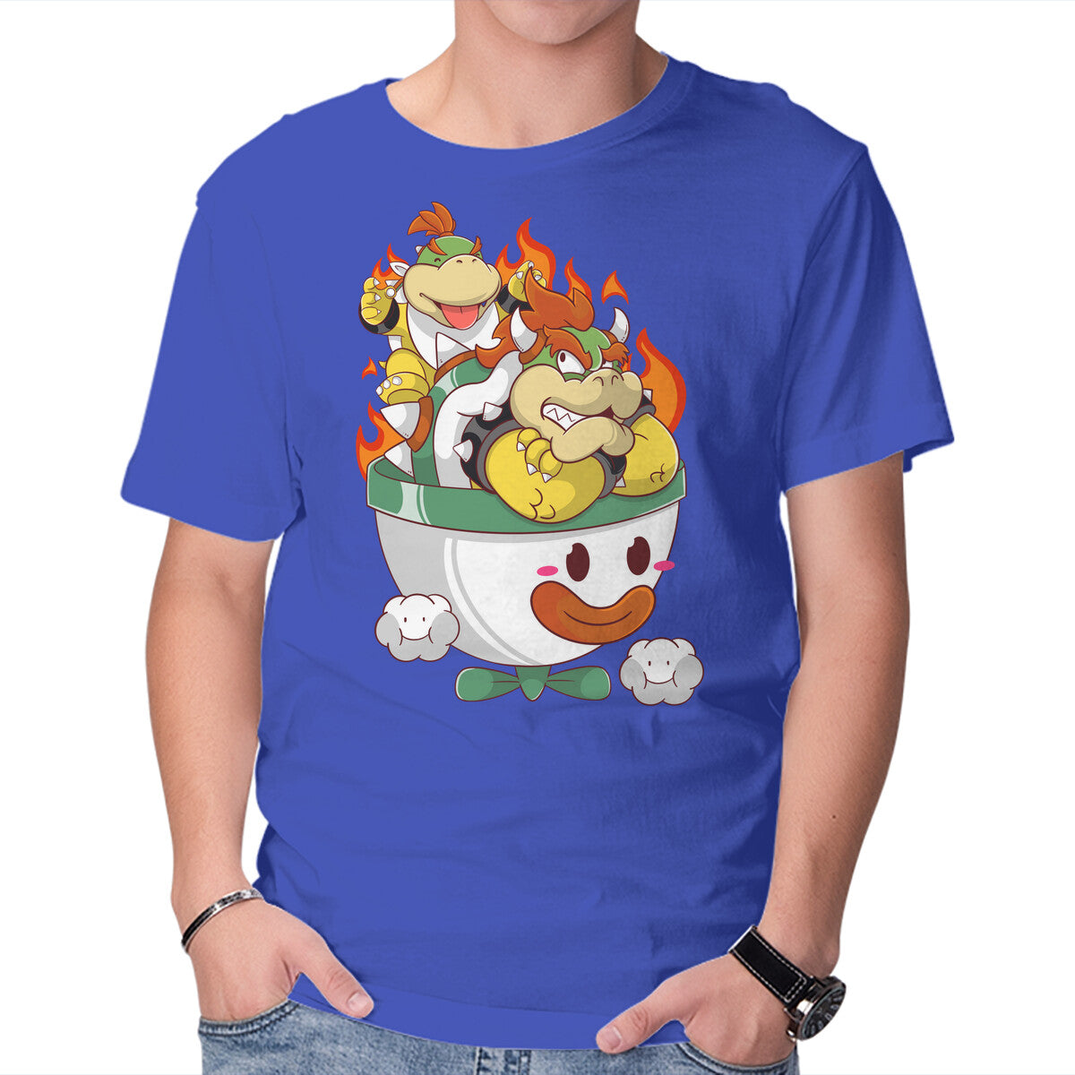 Father And Son – Gaming Graphic T-Shirt in royal blue, product display