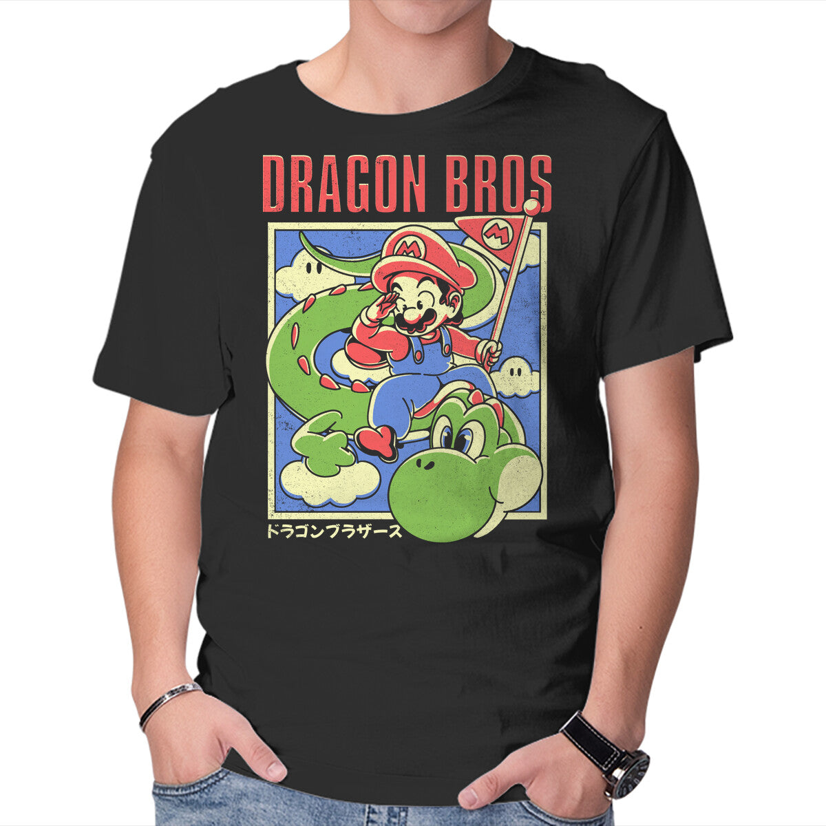Dragon Bros – Anime Graphic T-Shirt in black, product display