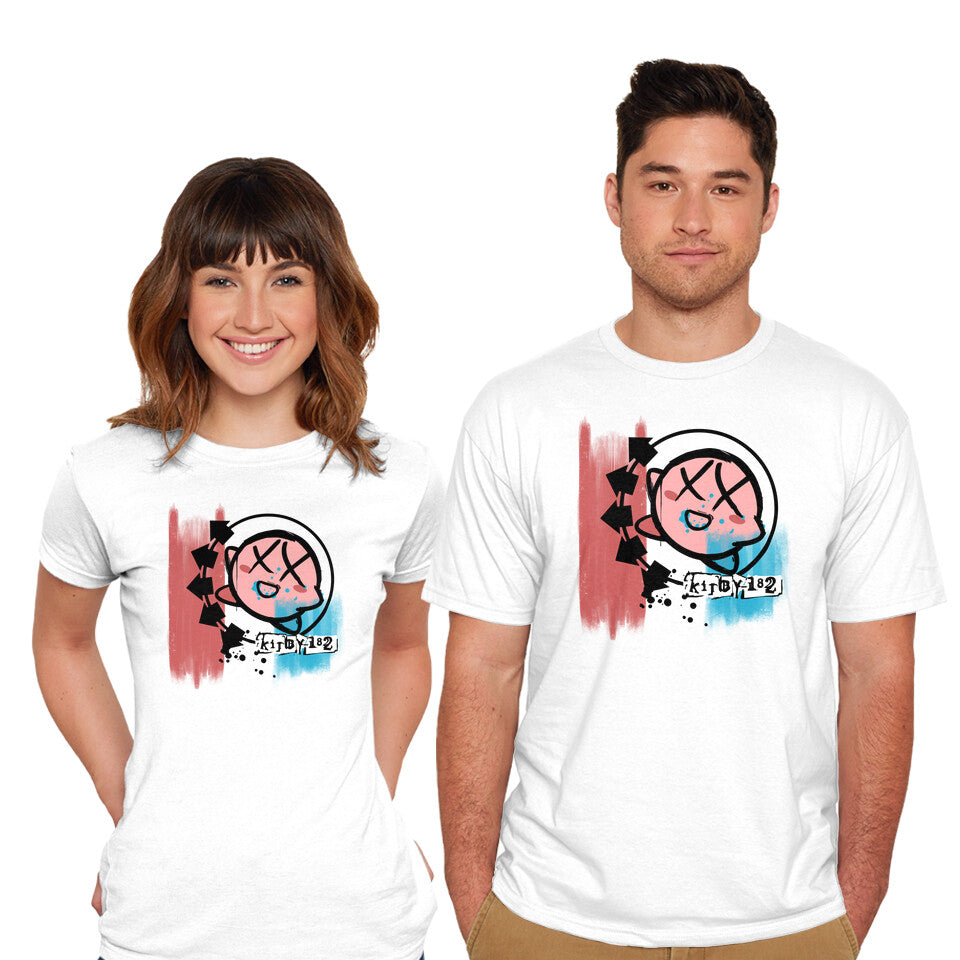 Model wearing white Hungry 182 – Anime Graphic T-Shirt