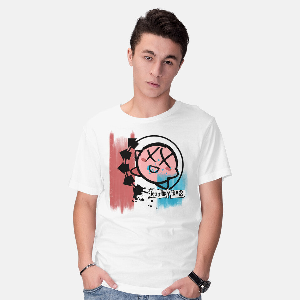 Model wearing white Hungry 182 – Anime Graphic T-Shirt