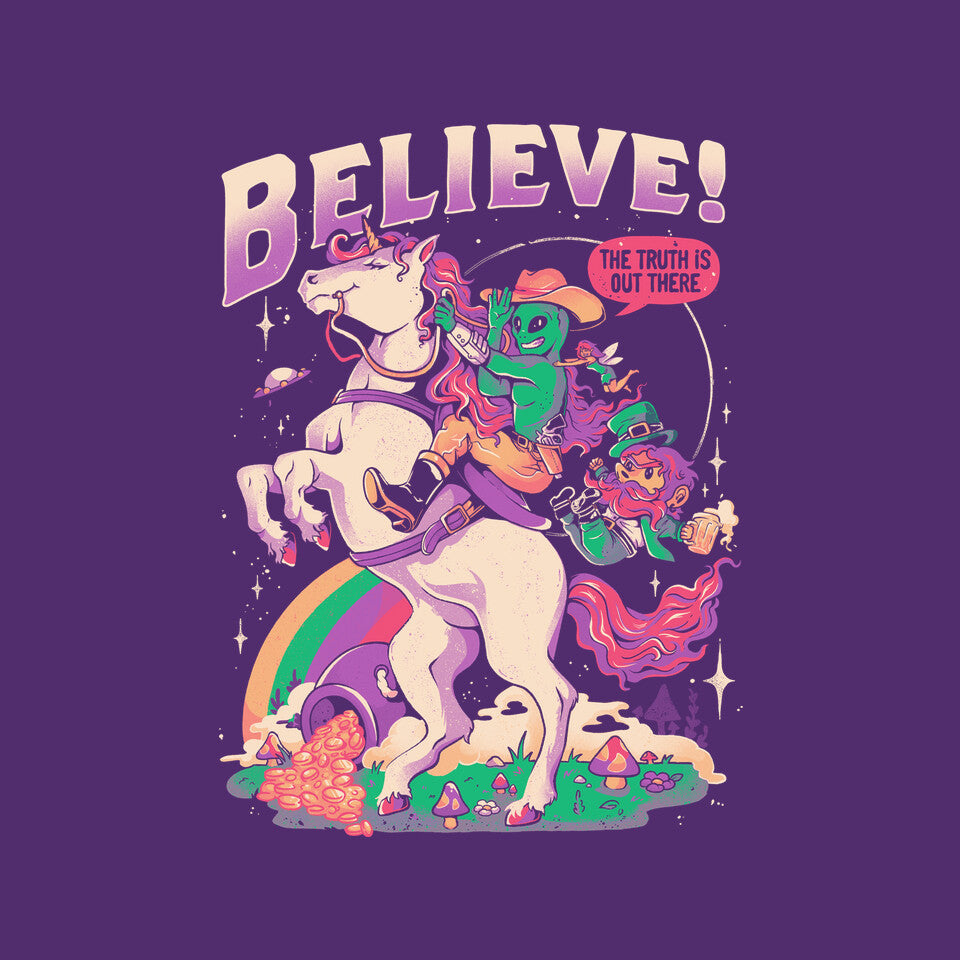 Create Your Reality – Sci-Fi Graphic T-Shirt design artwork for purple graphic T-shirt