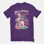 Create Your Reality – Sci-Fi Graphic T-Shirt in purple, flat-lay product view