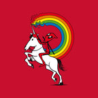 Rainbowgasm – Movie Graphic T-Shirt design artwork for red graphic T-shirt
