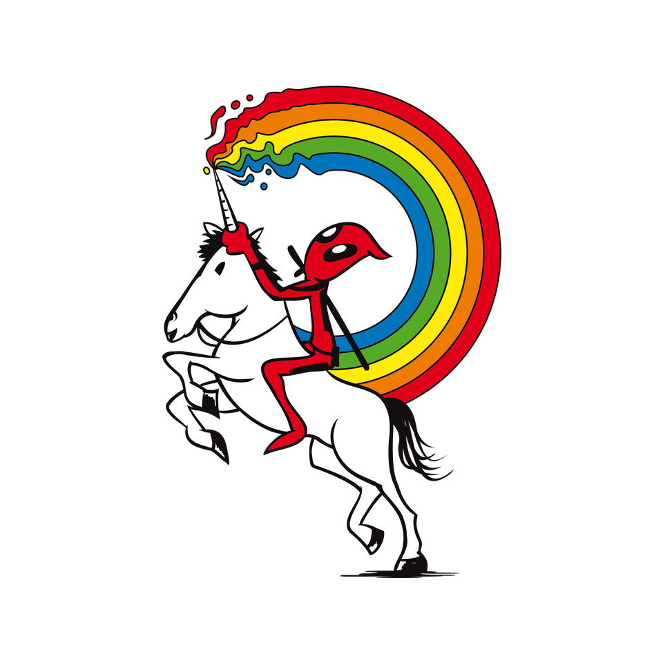 Rainbowgasm – Movie Graphic T-Shirt design artwork for white graphic T-shirt