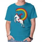 Rainbowgasm – Movie Graphic T-Shirt in turquoise, product display