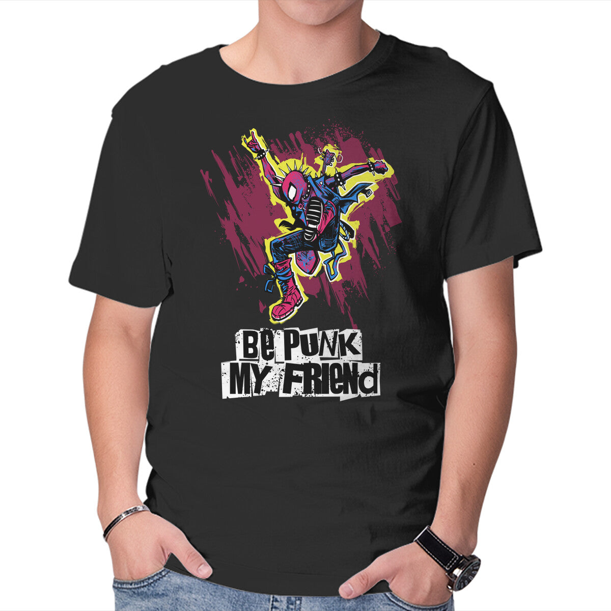 Be Punk – Music Graphic T-Shirt in black, product display