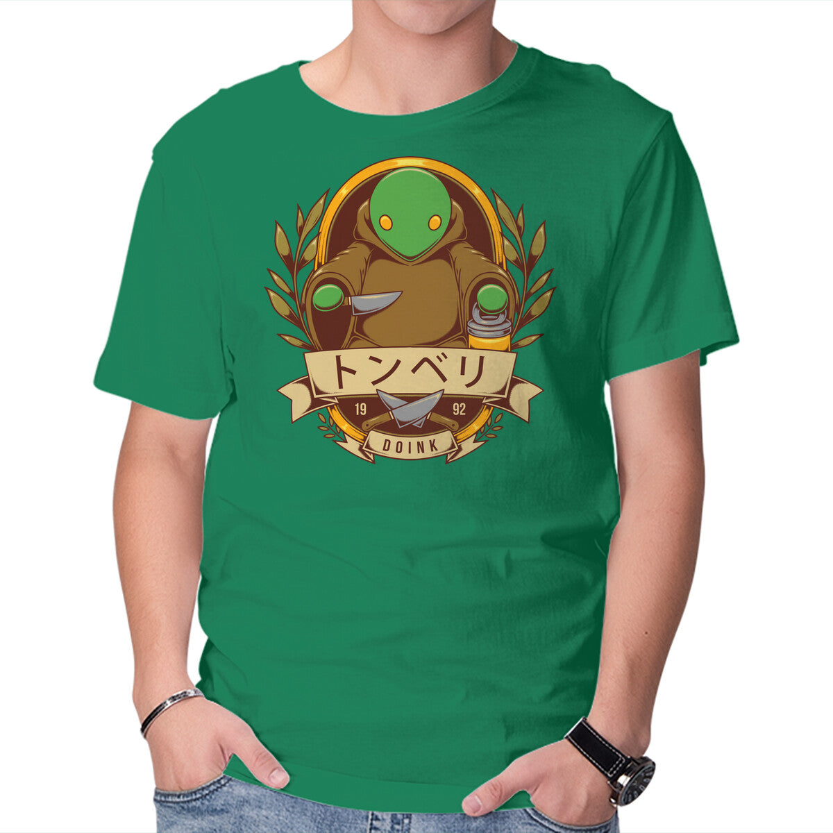 Doink – Gaming Graphic T-Shirt in green, product display