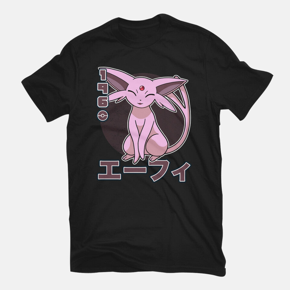 Espa Dog – Anime Graphic T-Shirt in black, flat-lay product view