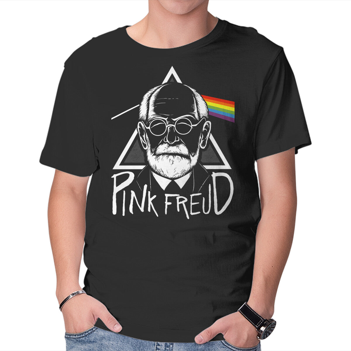 Pink Freud – Music Graphic T-Shirt in black, product display