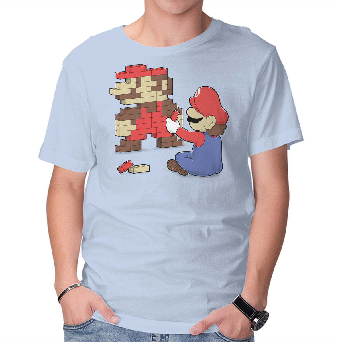 Nostalgic Gamer – Gaming Graphic T-Shirt in blue, product display