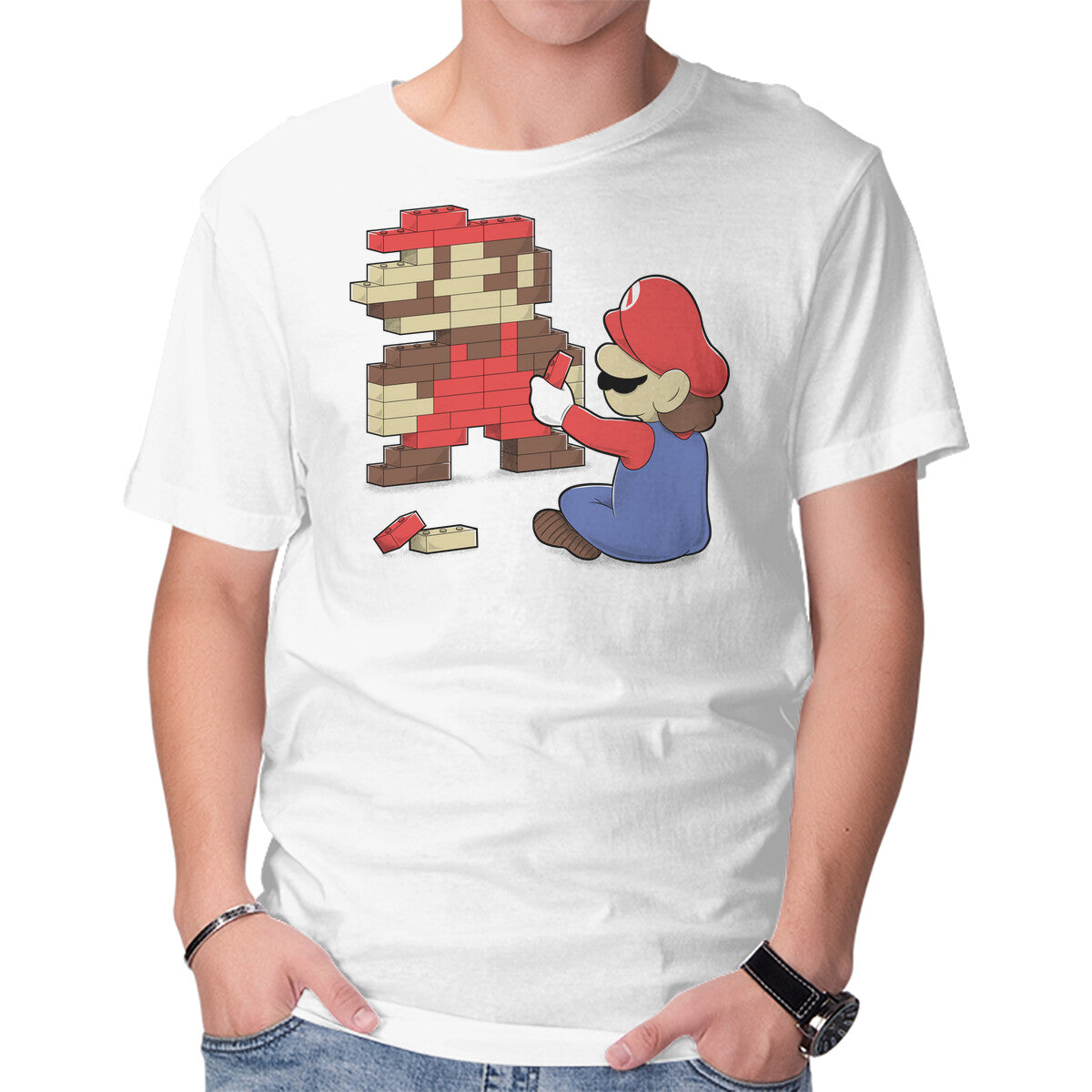 Nostalgic Gamer – Gaming Graphic T-Shirt in white, product display