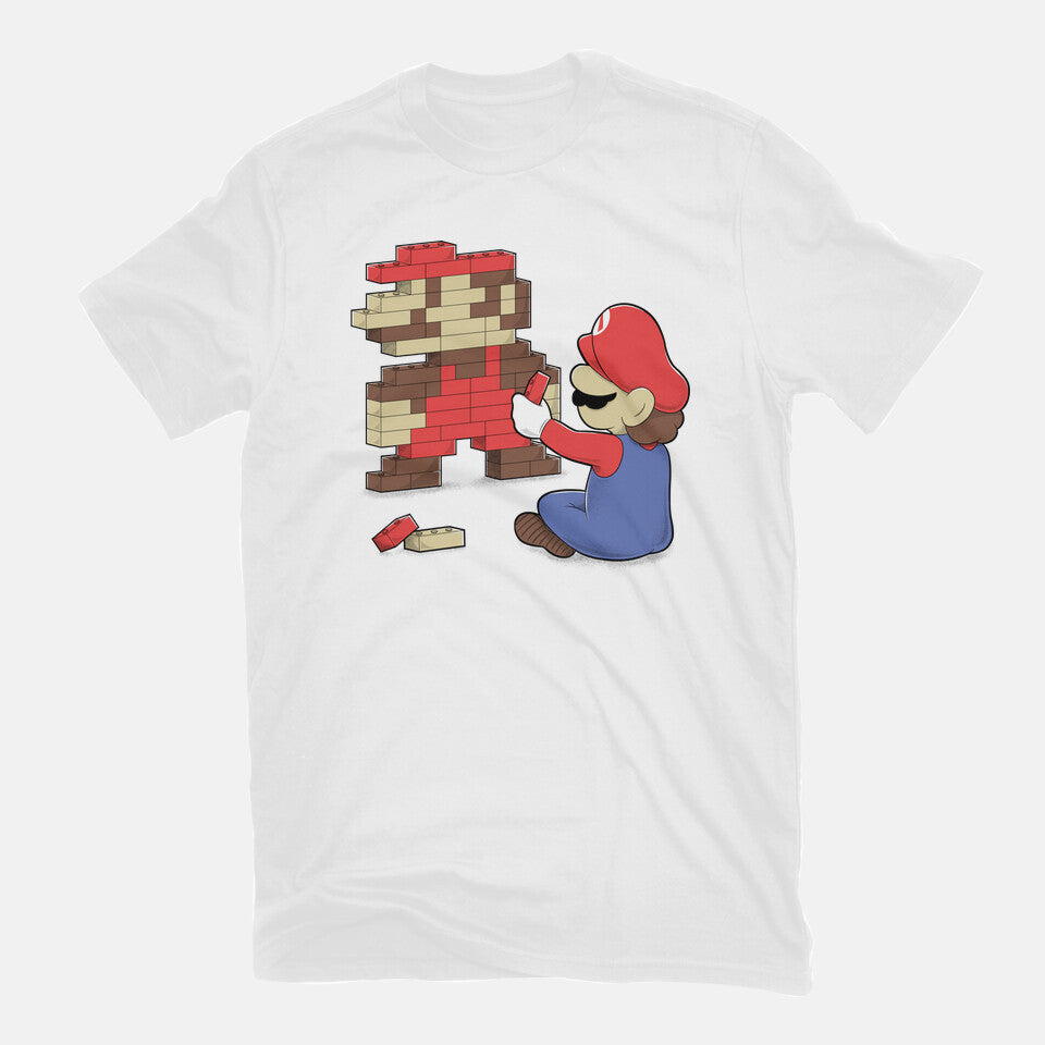 Nostalgic Gamer – Gaming Graphic T-Shirt in white, flat-lay product view