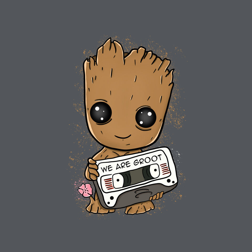 Cute We Are Groot – Sci-Fi Graphic T-Shirt design artwork for charcoal graphic T-shirt