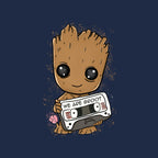 Cute We Are Groot – Sci-Fi Graphic T-Shirt design artwork for navy graphic T-shirt