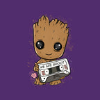 Cute We Are Groot – Sci-Fi Graphic T-Shirt design artwork for purple graphic T-shirt