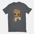 Cute We Are Groot – Sci-Fi Graphic T-Shirt in charcoal, flat-lay product view