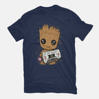 Cute We Are Groot – Sci-Fi Graphic T-Shirt in navy, flat-lay product view