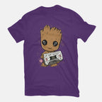 Cute We Are Groot – Sci-Fi Graphic T-Shirt in purple, flat-lay product view
